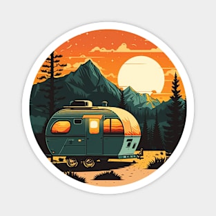 Camping Adventure Sunset, Camping Van Magnet